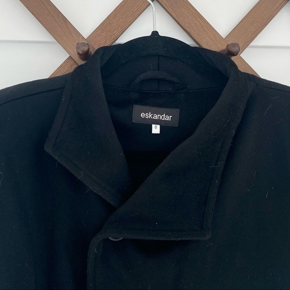 ESKANDAR Asymmetrical Button Front Wool & Cashmere Coat - Picture 3 of 9